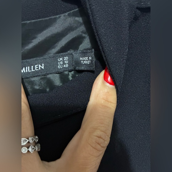 Karen Millen Military panel pleated black dress size 16 - Picture 9 of 11